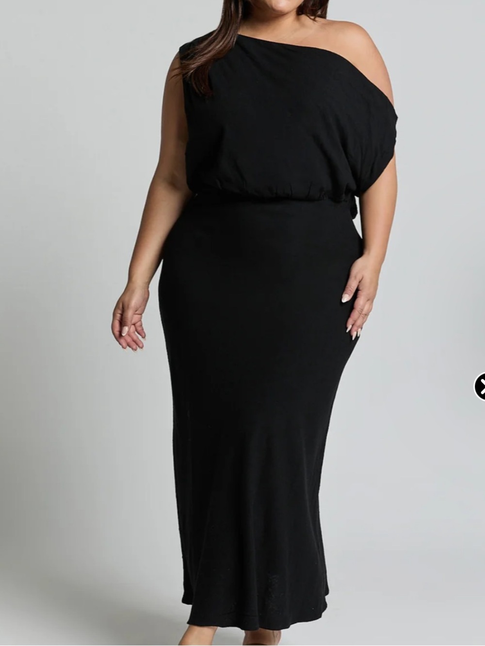 Showpo Black One-Shoulder Maxi Dress